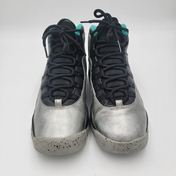 Nike Air Jordan X Size 7Y Silver  Lady Liberty Sneaker 705179-045 Womens sz 8.5 - Picture 3 of 9